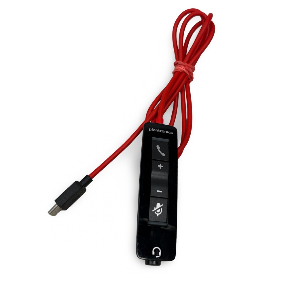 Plantronics C5200 USB-C Inline Controller Cable for Blackwire 5200 Headset Red